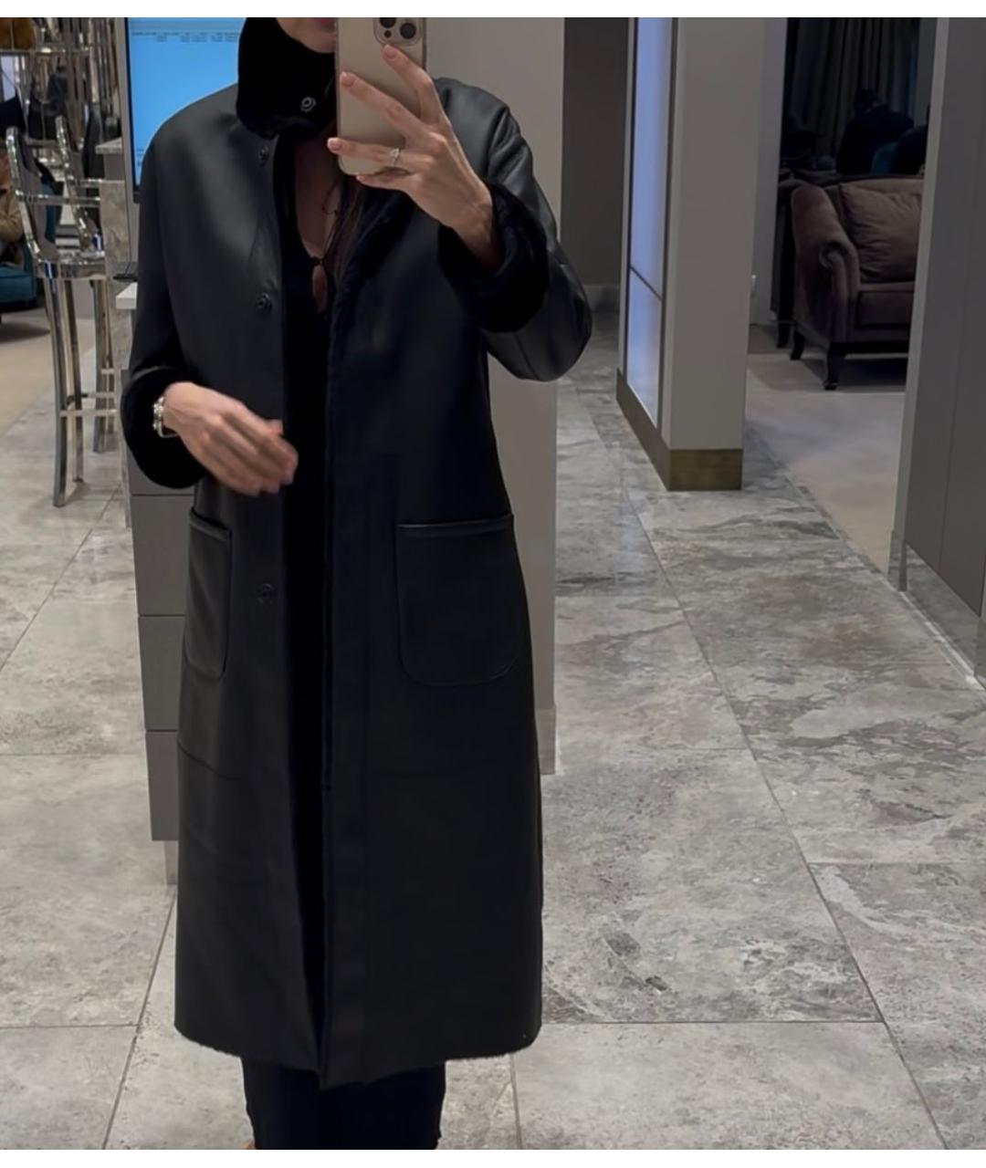 SIMONETTA RAVIZZA Черная кожаная дубленка, фото 3