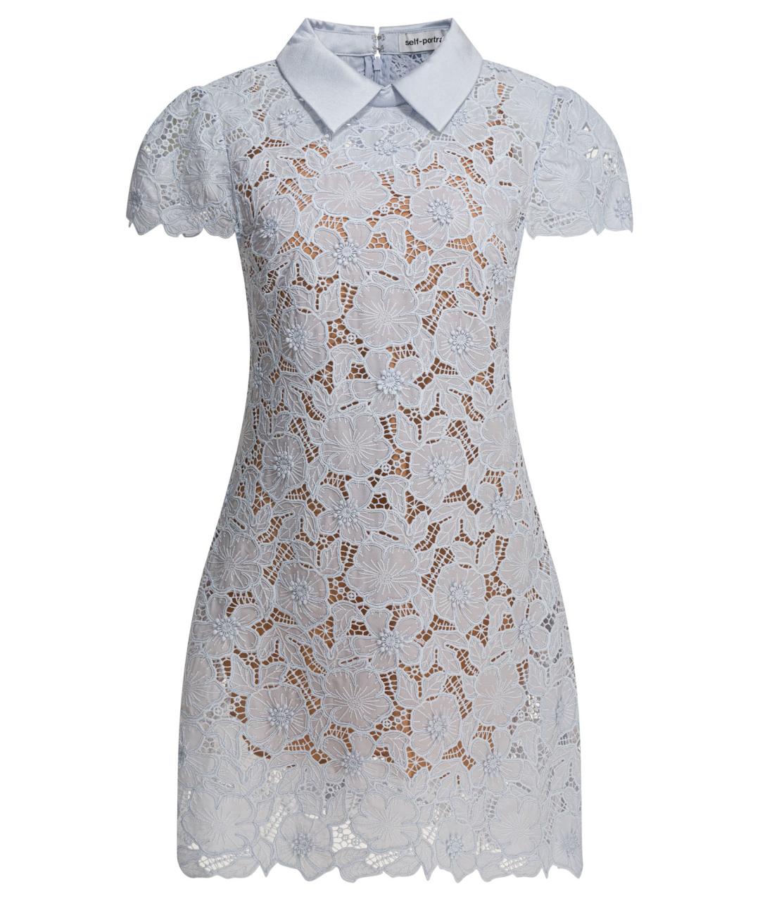 SELF-PORTRAIT Синее полиэстеровое повседневное платье, фото 1