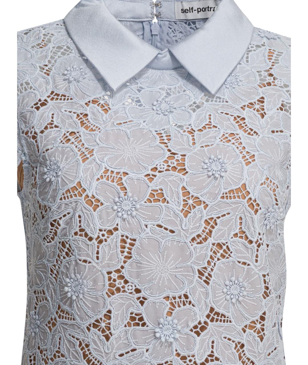 SELF-PORTRAIT Синее полиэстеровое повседневное платье, фото 3