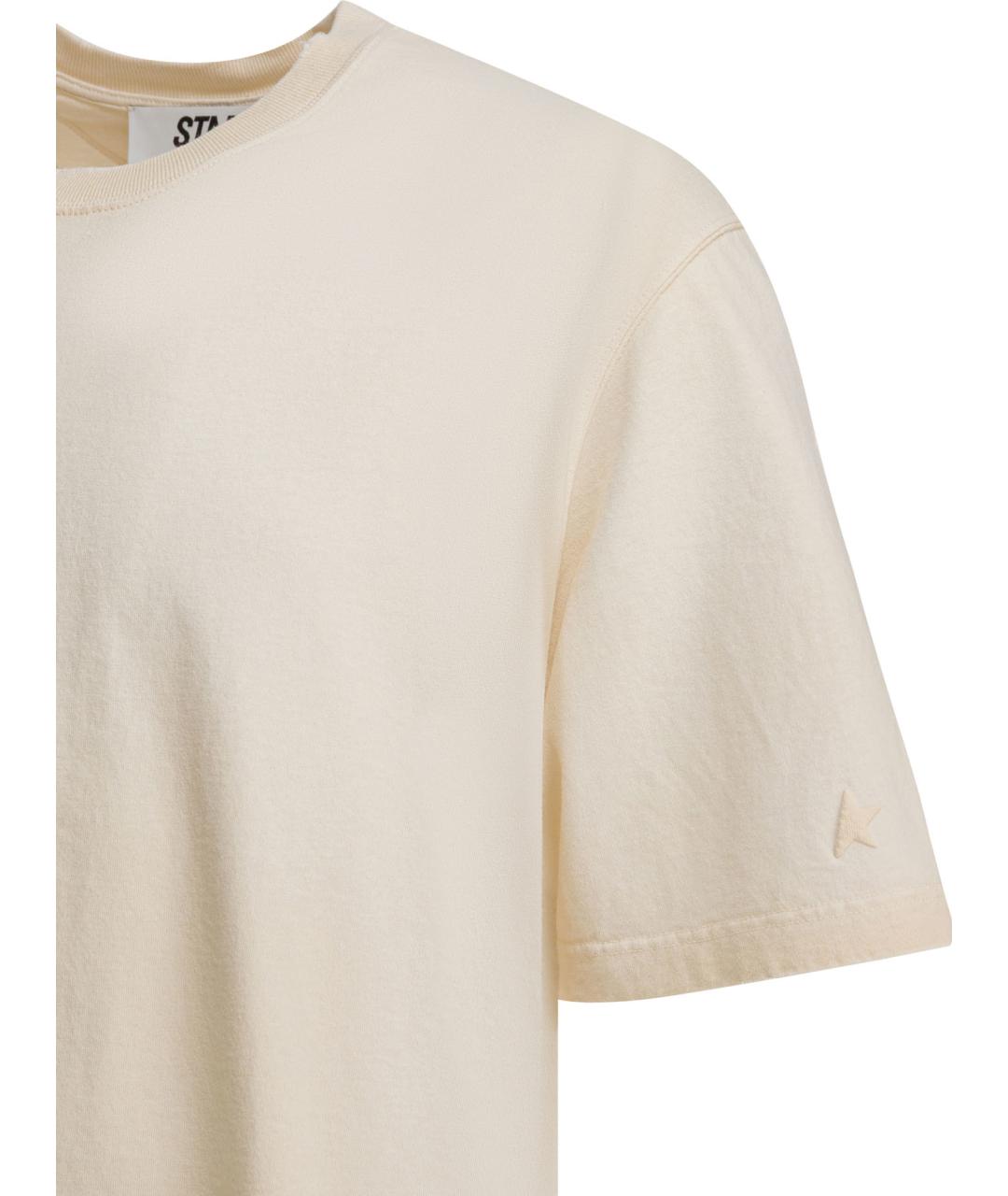 GOLDEN GOOSE DELUXE BRAND Белая хлопковая футболка, фото 4