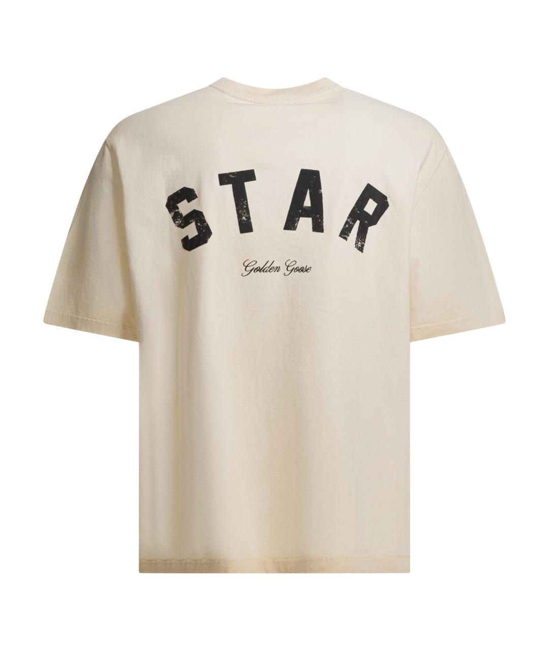 GOLDEN GOOSE DELUXE BRAND Белая хлопковая футболка, фото 2