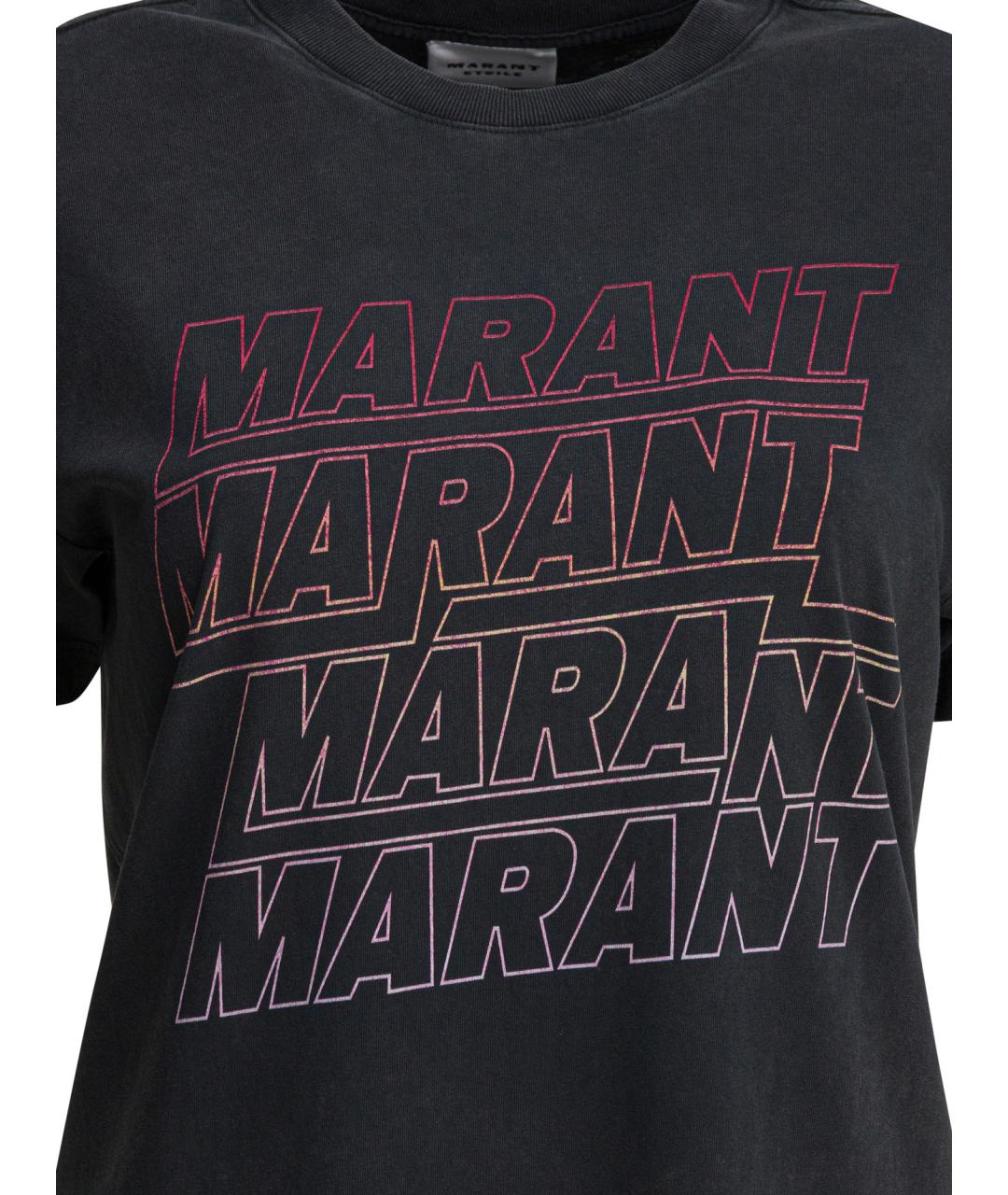 ISABEL MARANT ETOILE Черная хлопковая футболка, фото 3