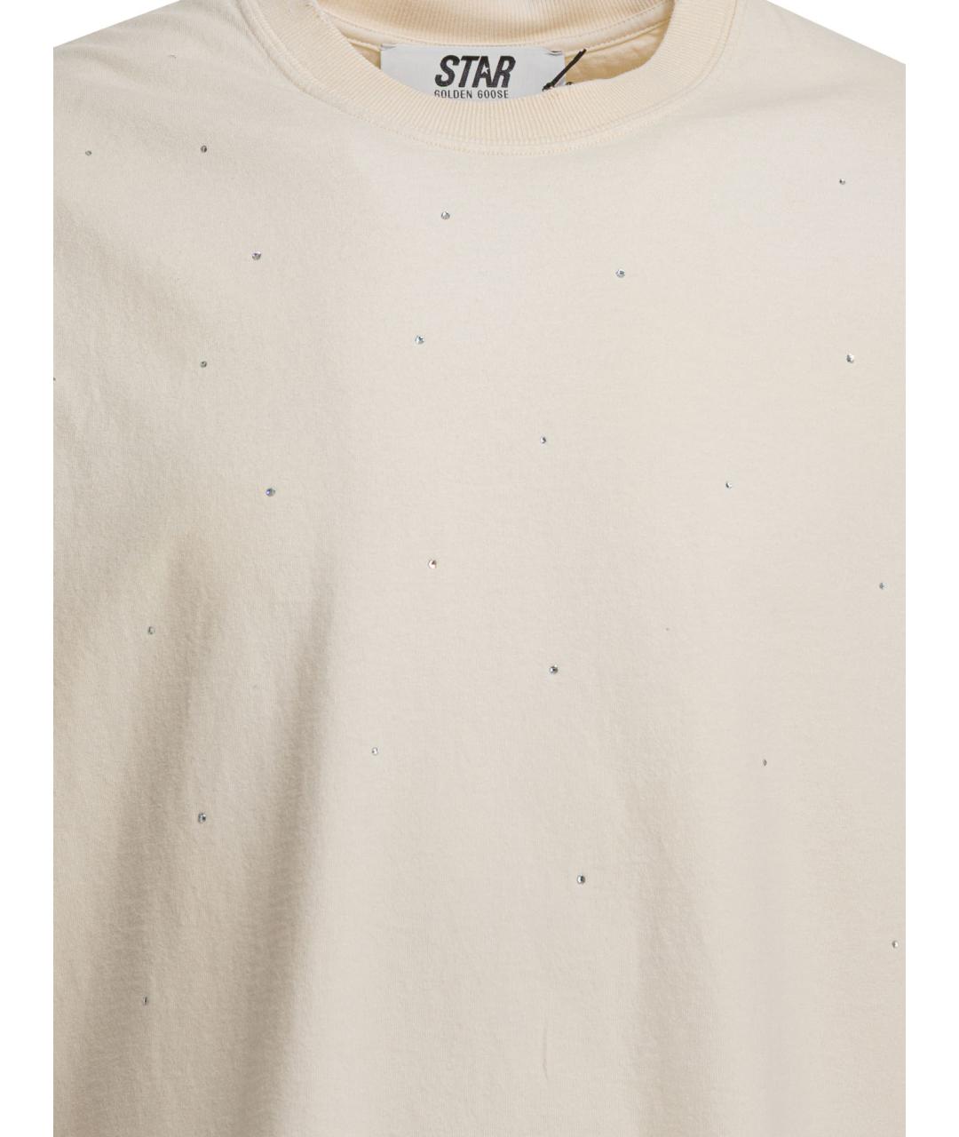 GOLDEN GOOSE DELUXE BRAND Белая хлопковая футболка, фото 3