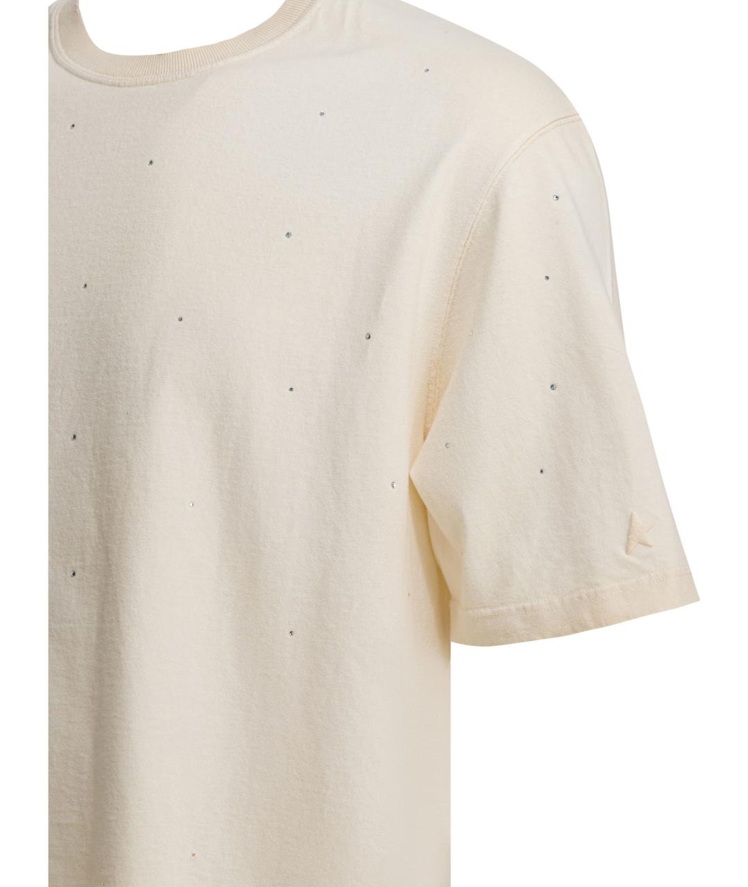 GOLDEN GOOSE DELUXE BRAND Белая хлопковая футболка, фото 4