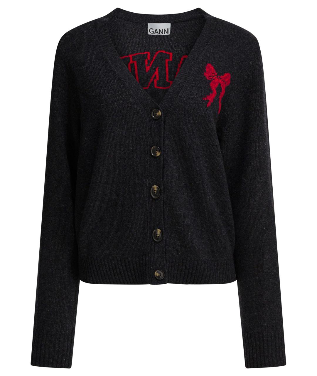 GANNI Черный шерстяной джемпер / свитер, фото 1