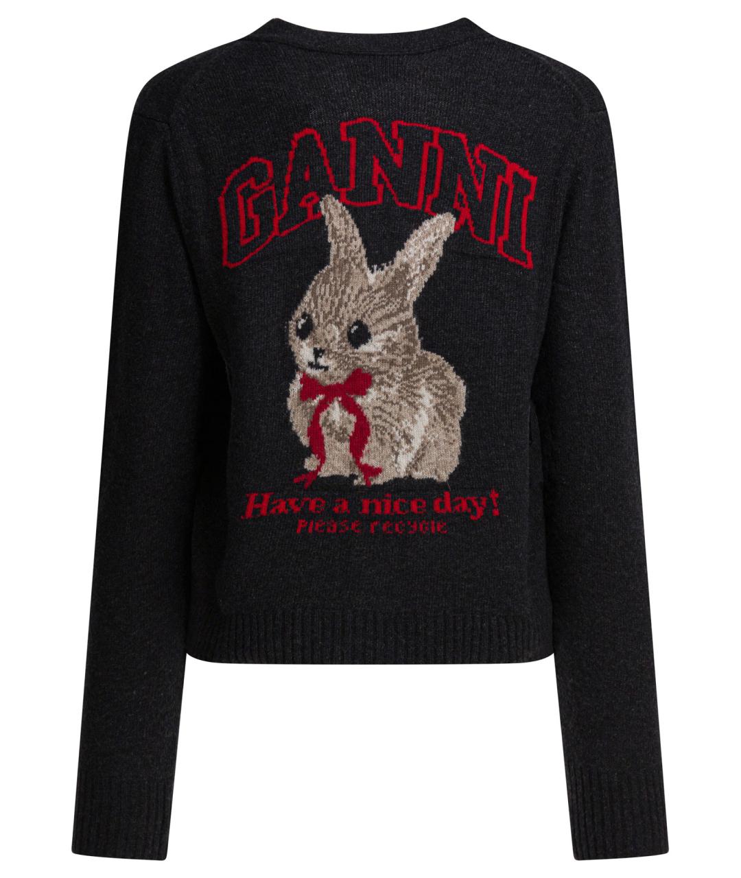 GANNI Черный шерстяной джемпер / свитер, фото 2