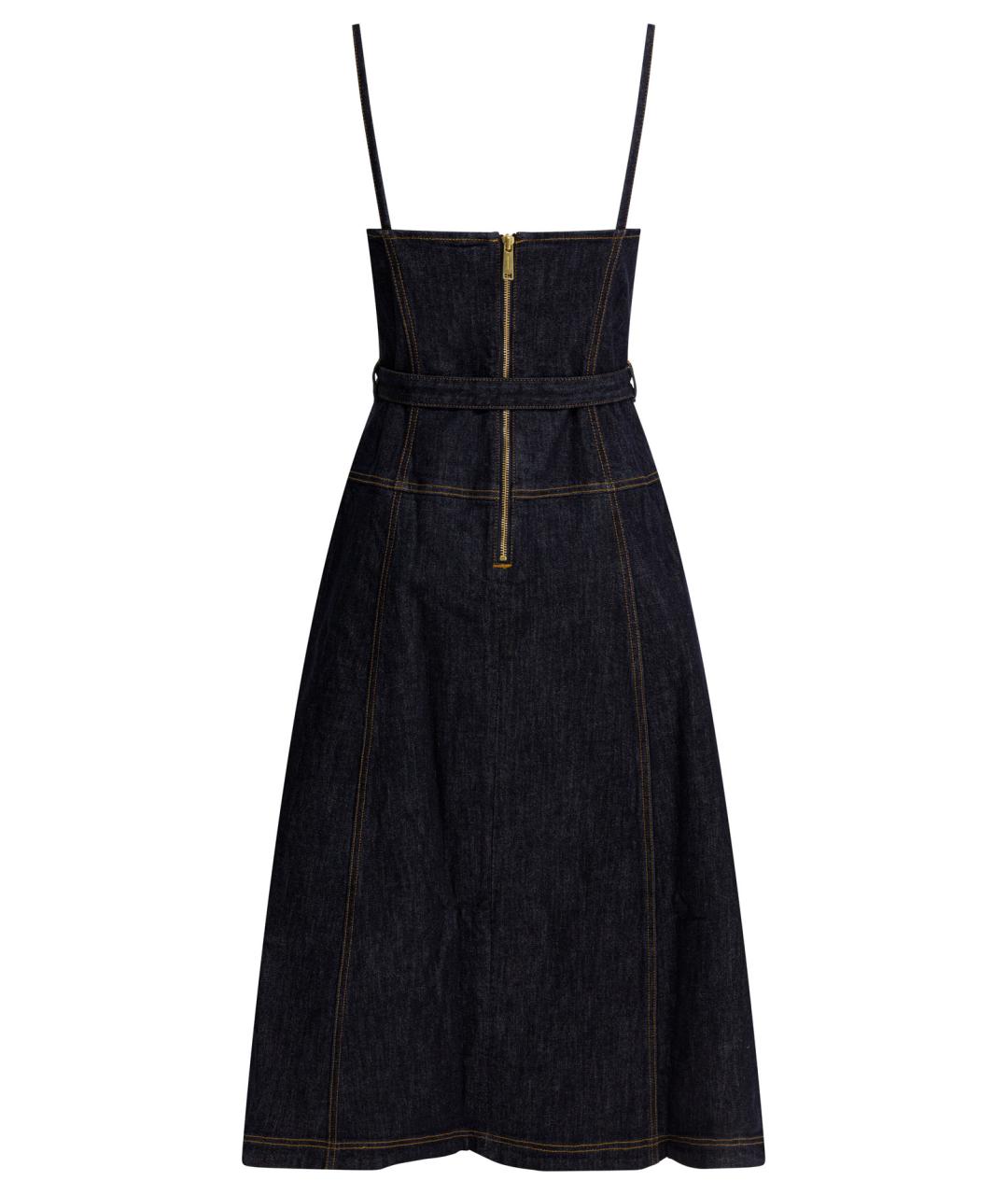 SELF-PORTRAIT Темно-синее хлопковое повседневное платье, фото 2