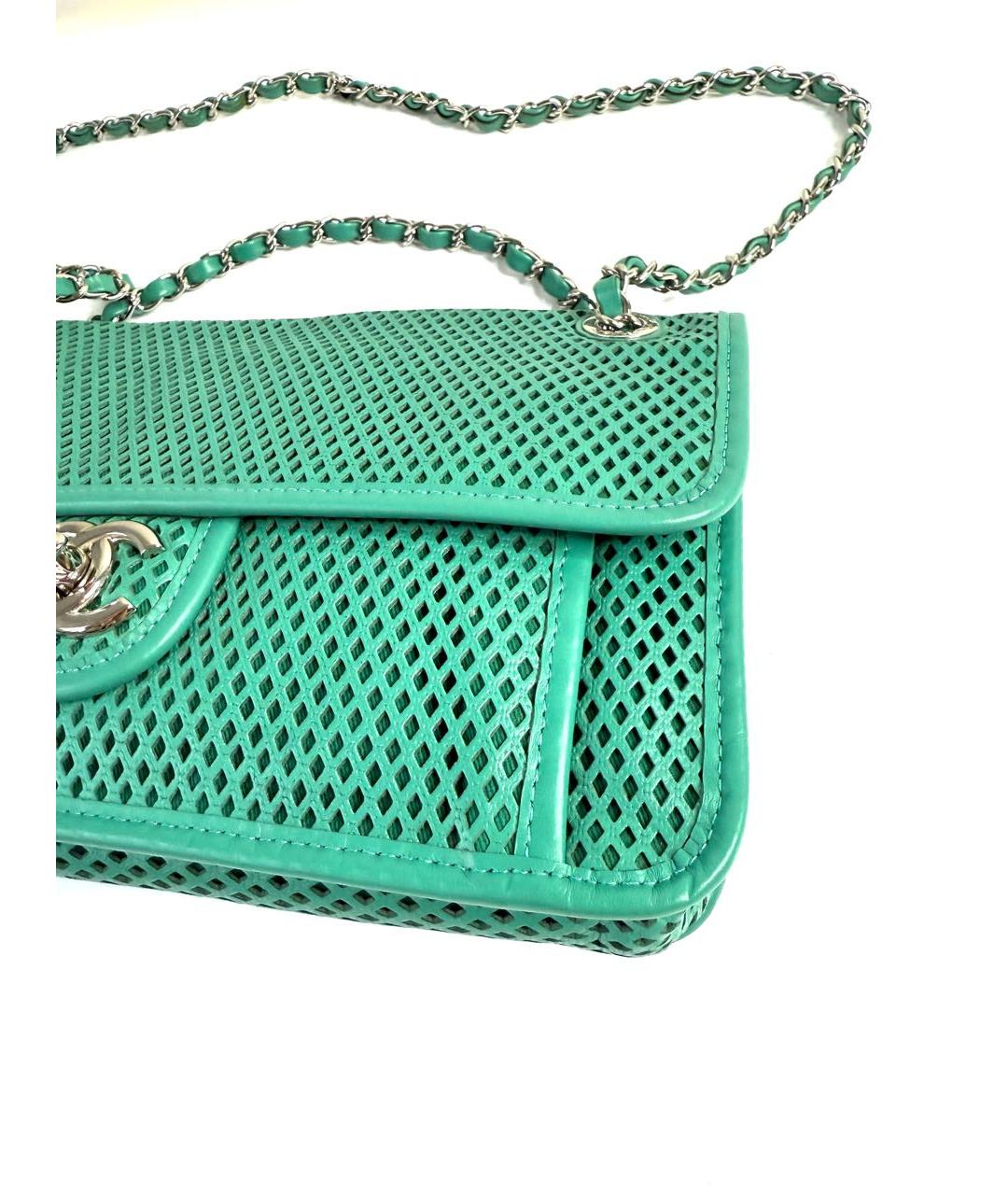 CHANEL Зеленая кожаная сумка через плечо, фото 7