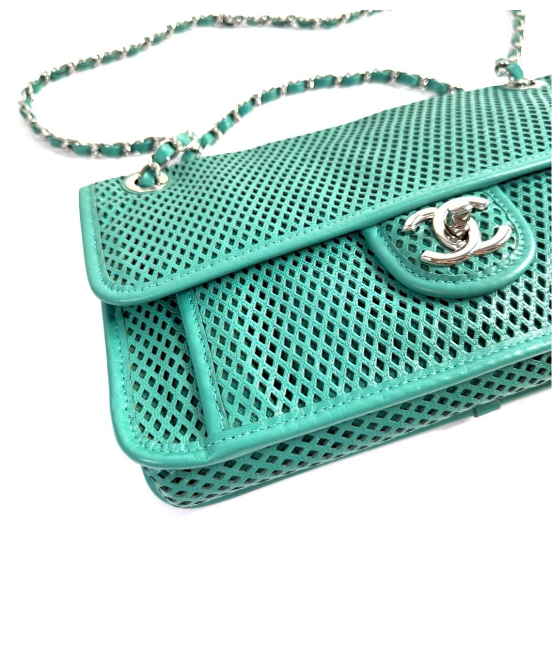 CHANEL Зеленая кожаная сумка через плечо, фото 8