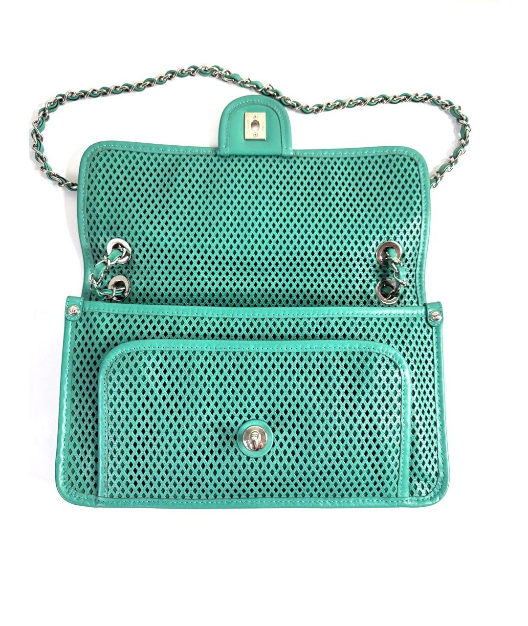 CHANEL Зеленая кожаная сумка через плечо, фото 5