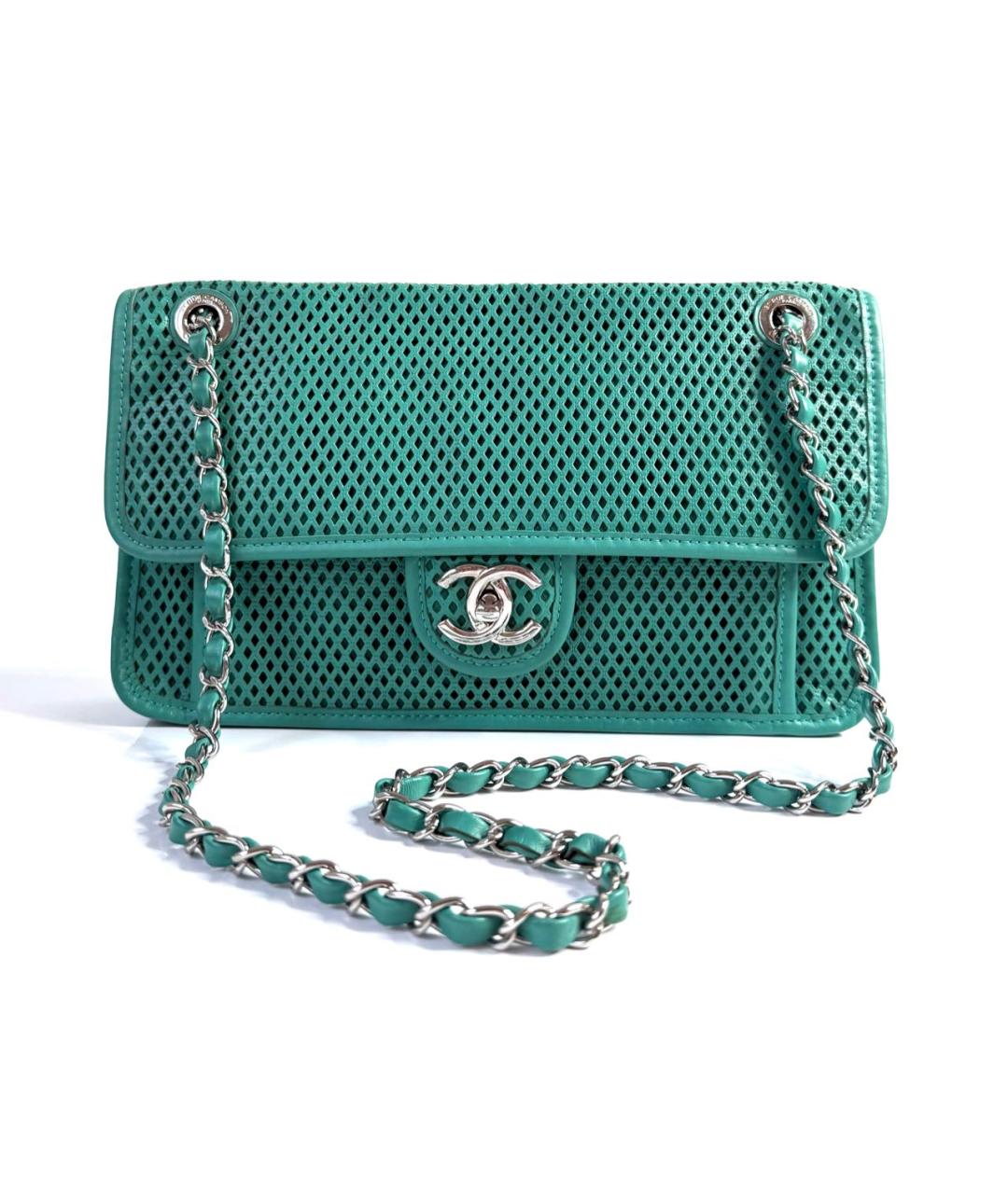 CHANEL Зеленая кожаная сумка через плечо, фото 9