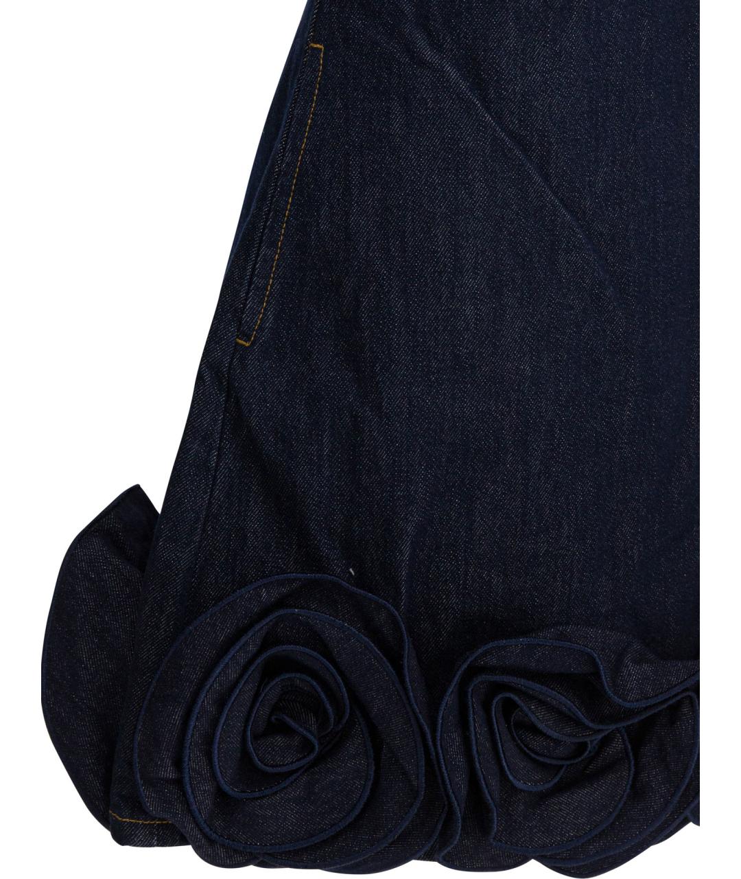 SELF-PORTRAIT Синее хлопковое повседневное платье, фото 3