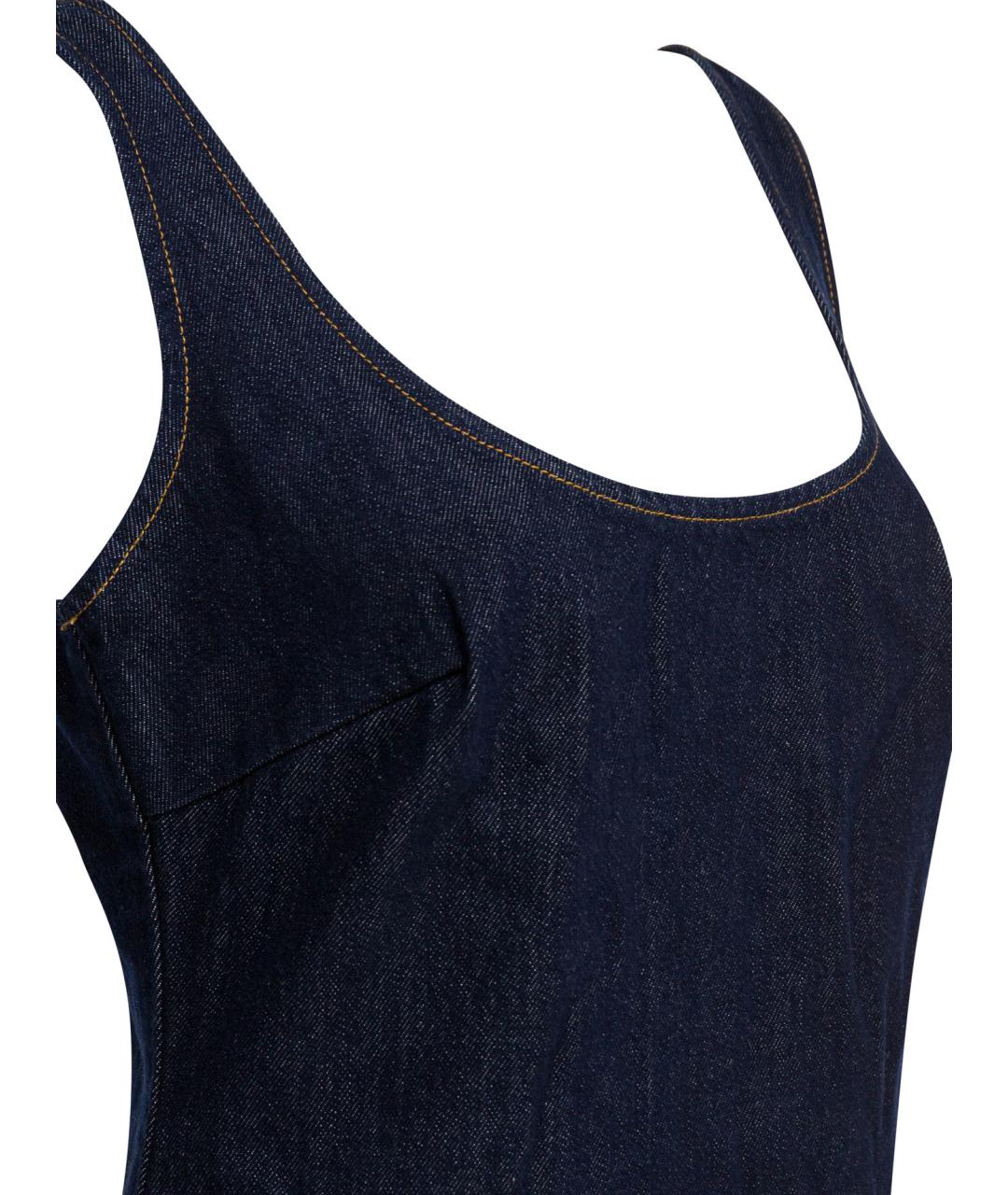 SELF-PORTRAIT Синее хлопковое повседневное платье, фото 4