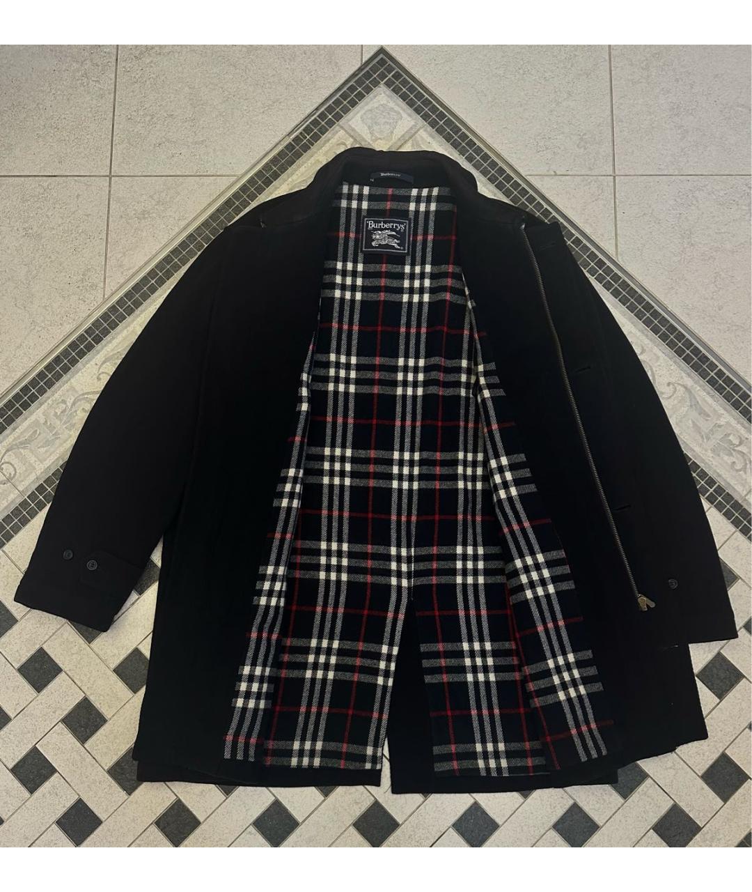 BURBERRY Черное шерстяное пальто, фото 2