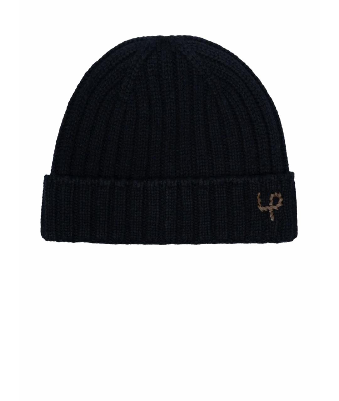 LORO PIANA Темно-синяя кашемировая шапка, фото 1