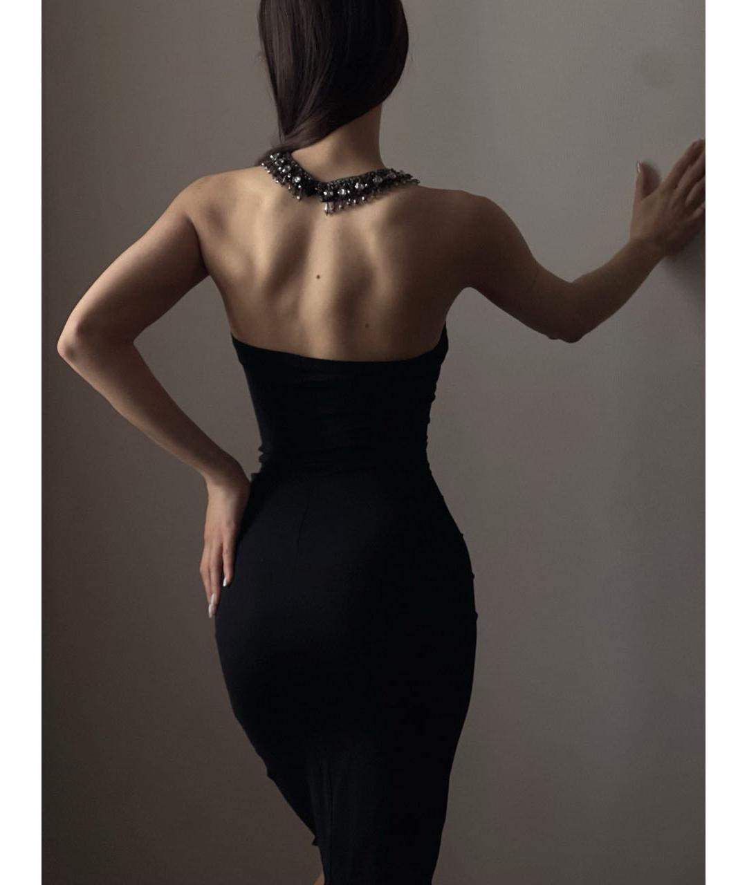 ROBERTO CAVALLI Черное вискозное вечернее платье, фото 6