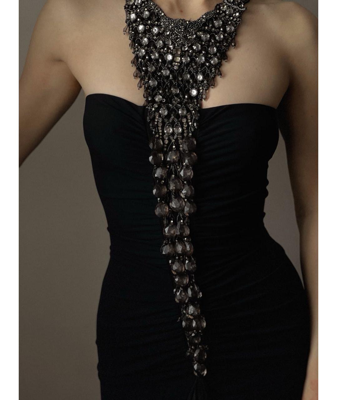 ROBERTO CAVALLI Черное вискозное вечернее платье, фото 7