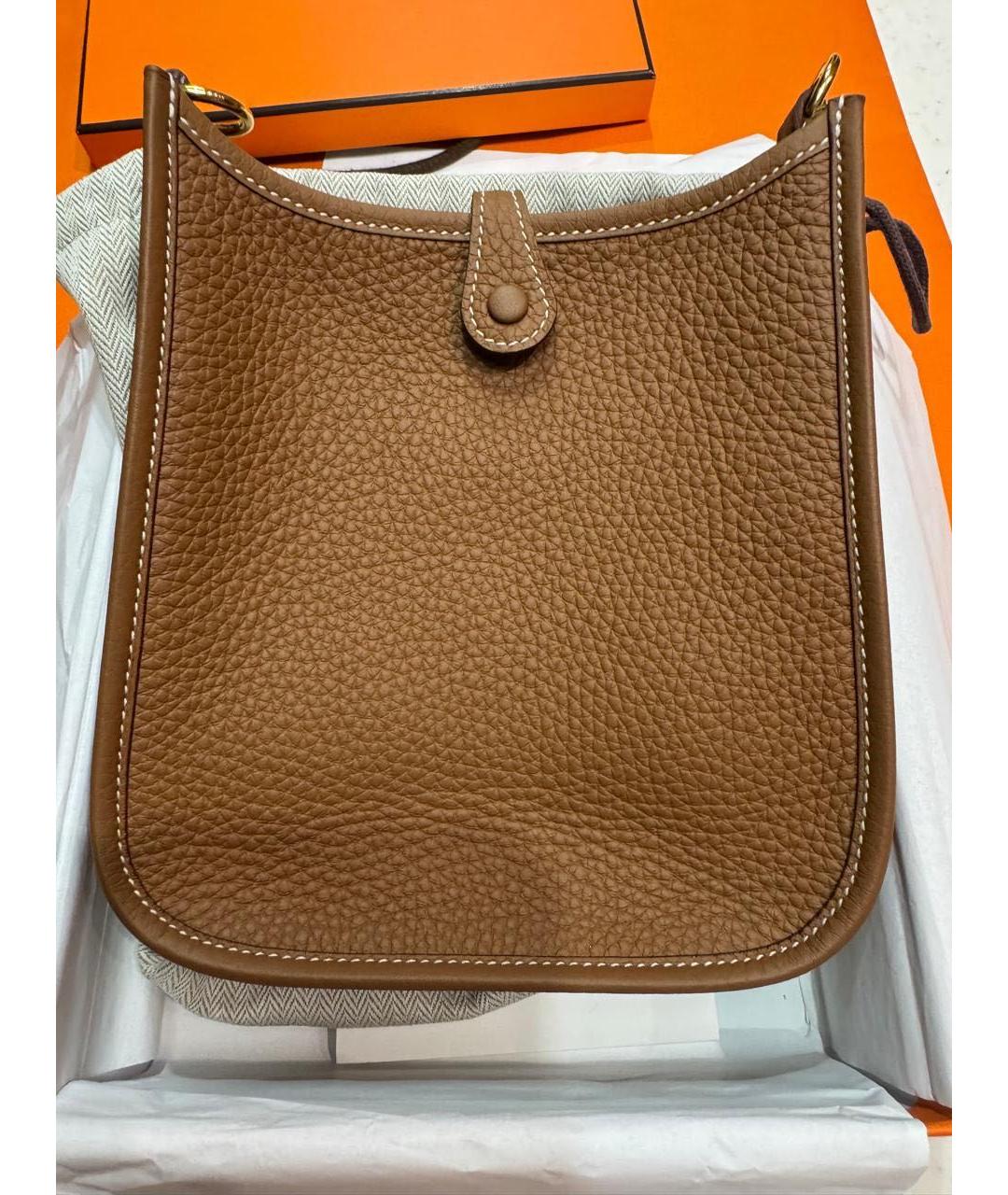 HERMES Коричневая кожаная сумка через плечо, фото 3