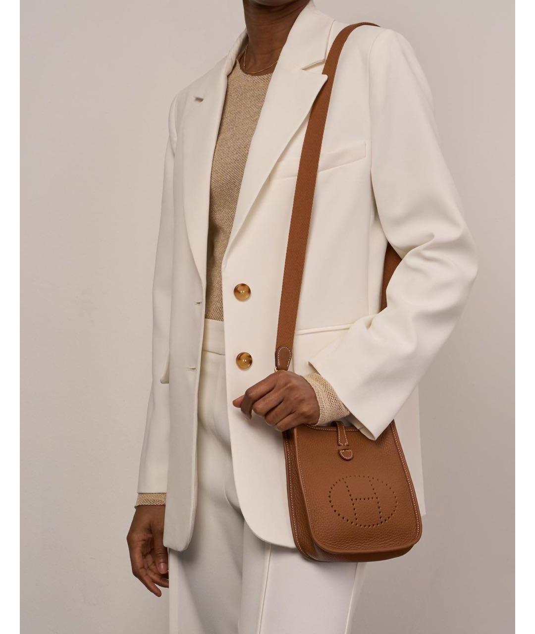 HERMES Коричневая кожаная сумка через плечо, фото 7