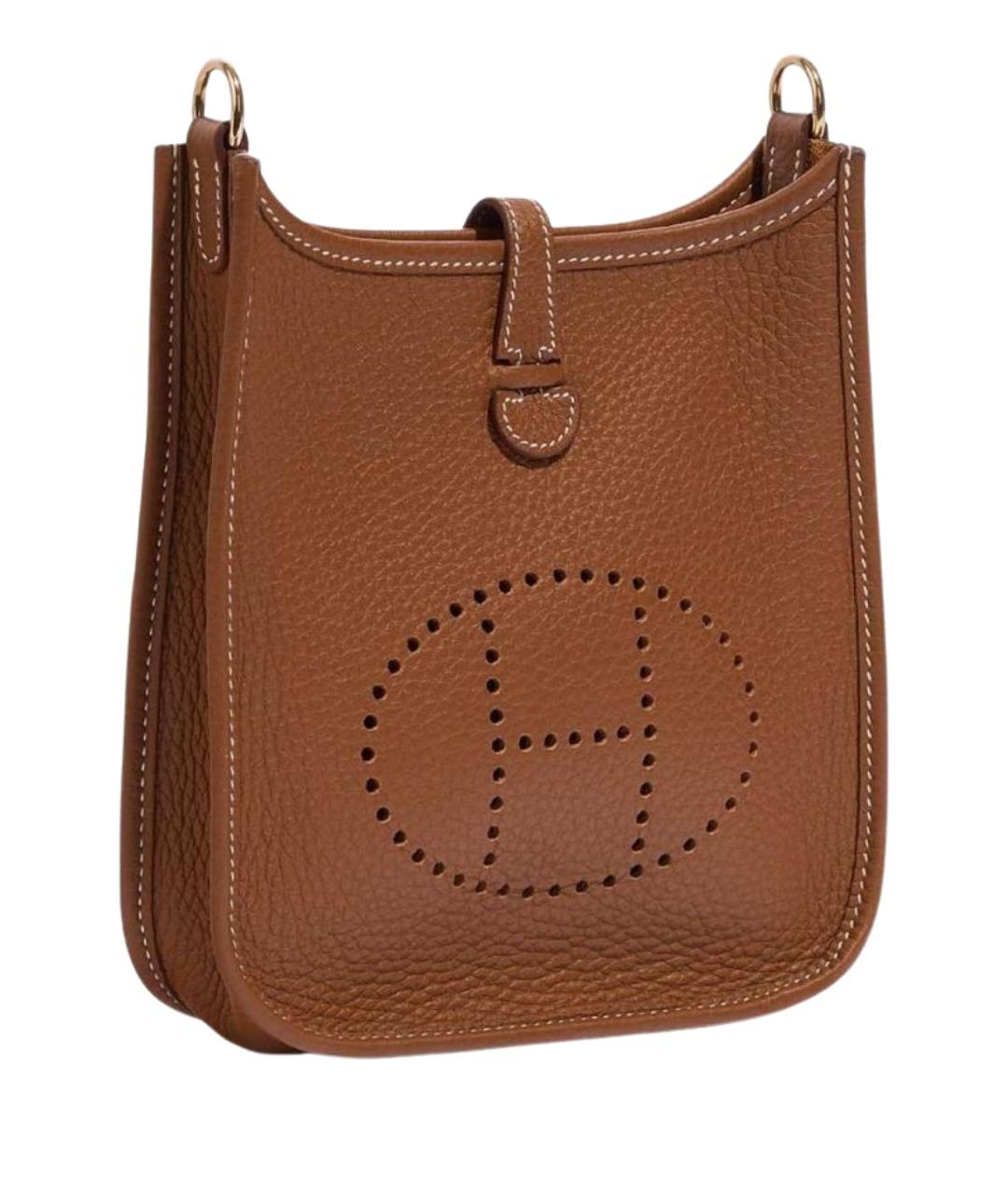 HERMES Коричневая кожаная сумка через плечо, фото 1