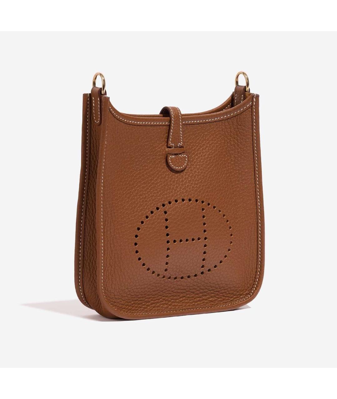 HERMES Коричневая кожаная сумка через плечо, фото 9