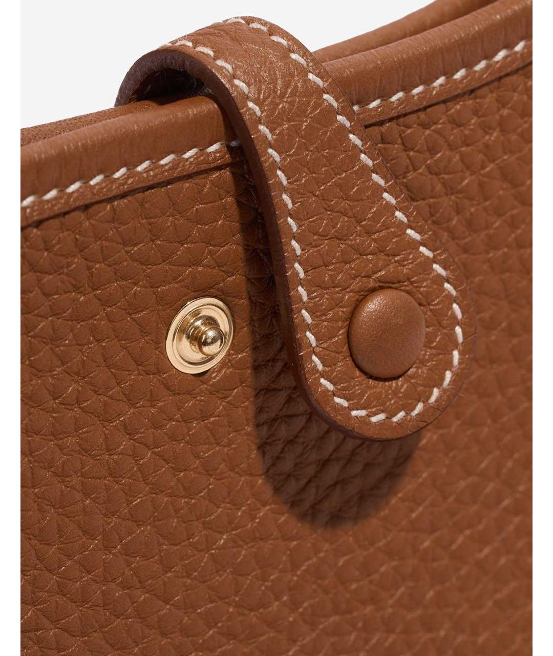 HERMES Коричневая кожаная сумка через плечо, фото 5