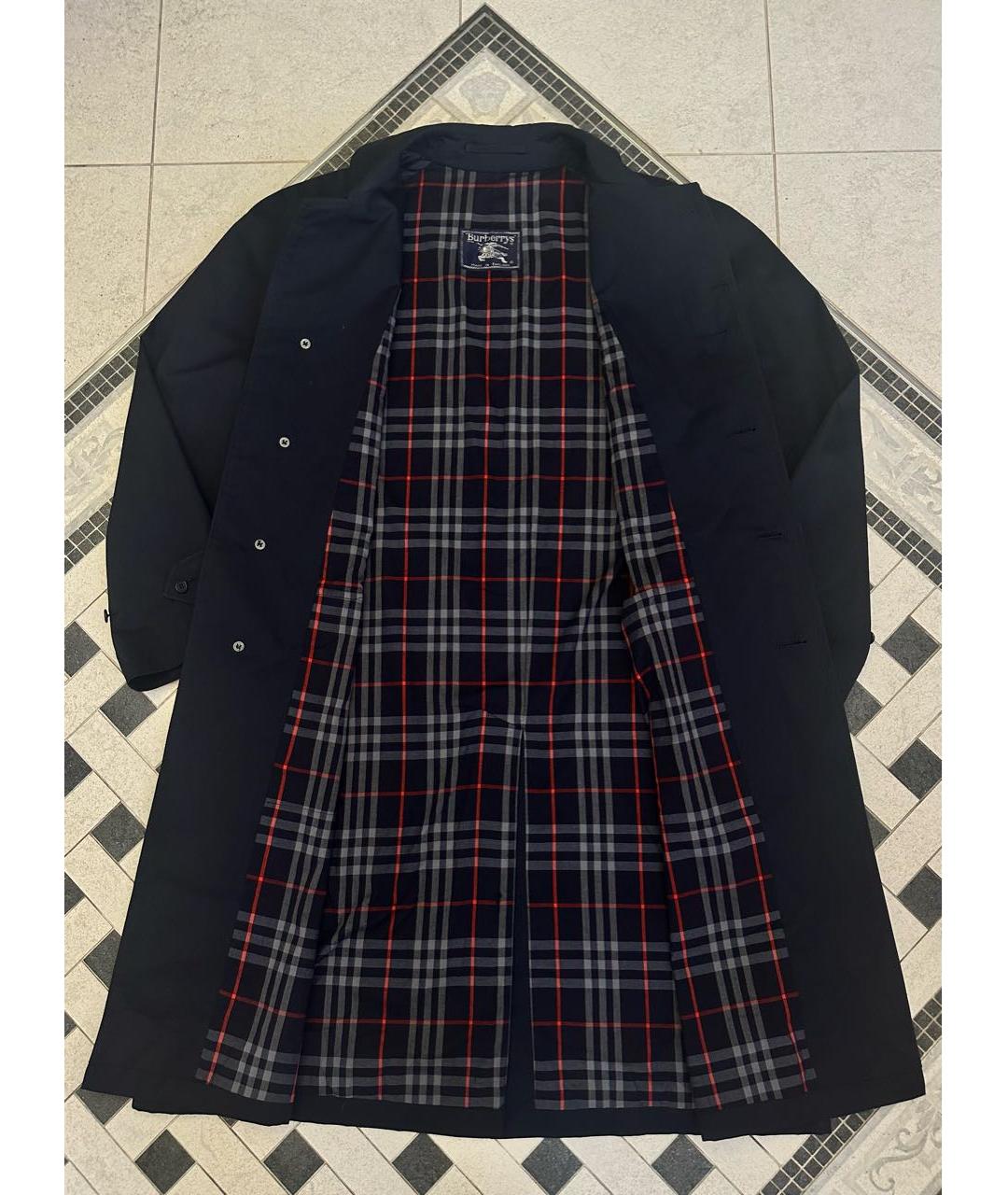 BURBERRY Темно-синий полиэстеровый тренч / плащ, фото 2