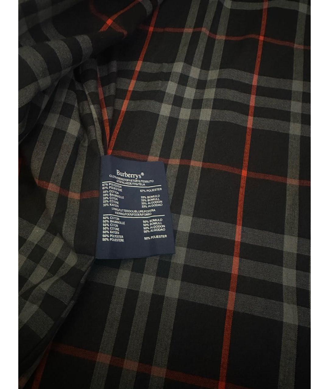 BURBERRY Темно-синий полиэстеровый тренч / плащ, фото 5