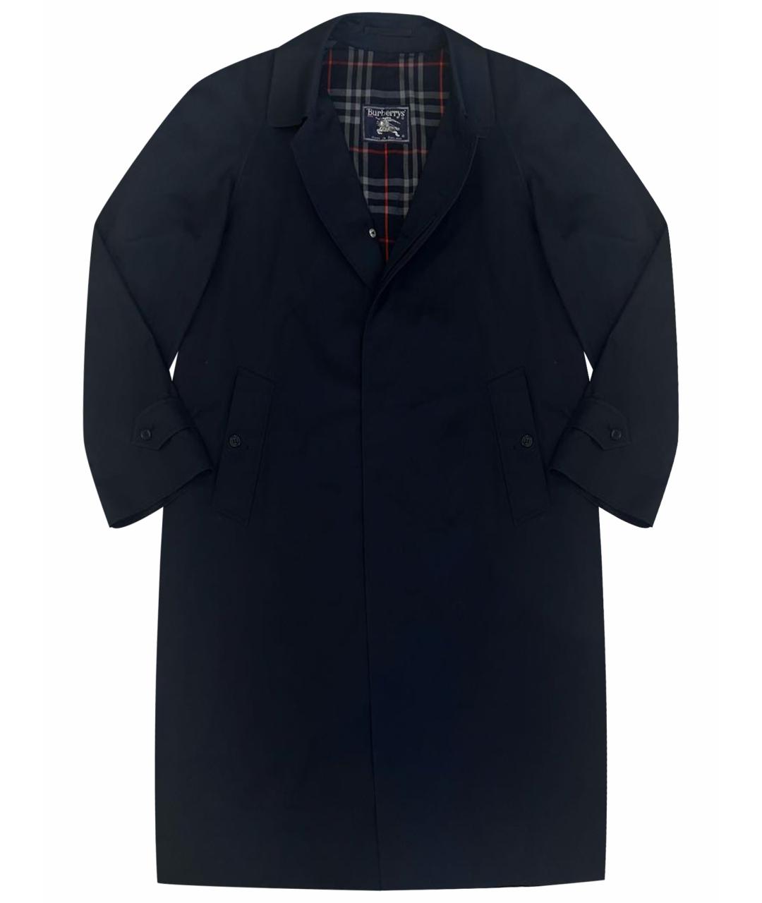 BURBERRY Темно-синий полиэстеровый тренч / плащ, фото 1