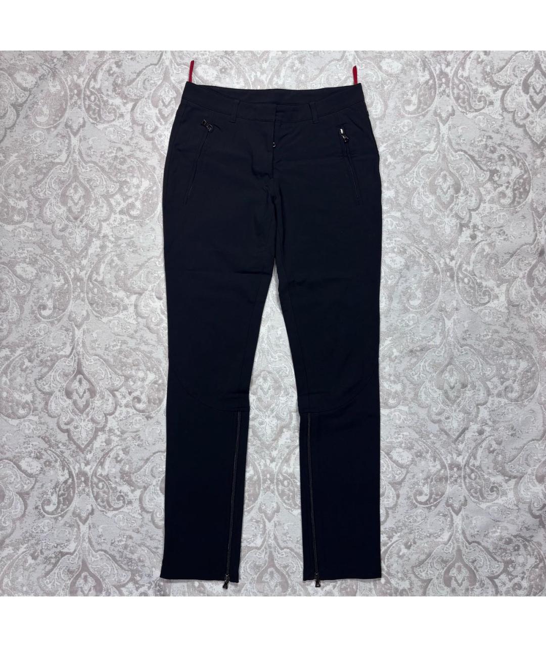 PRADA Черные полиамидовые прямые брюки, фото 9