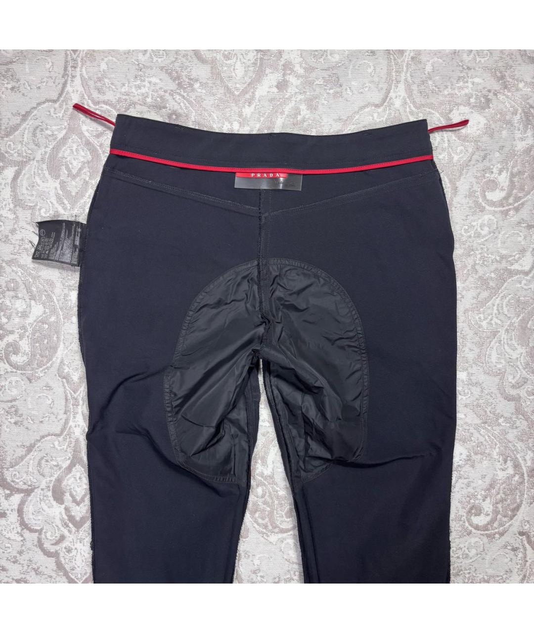 PRADA Черные полиамидовые прямые брюки, фото 8