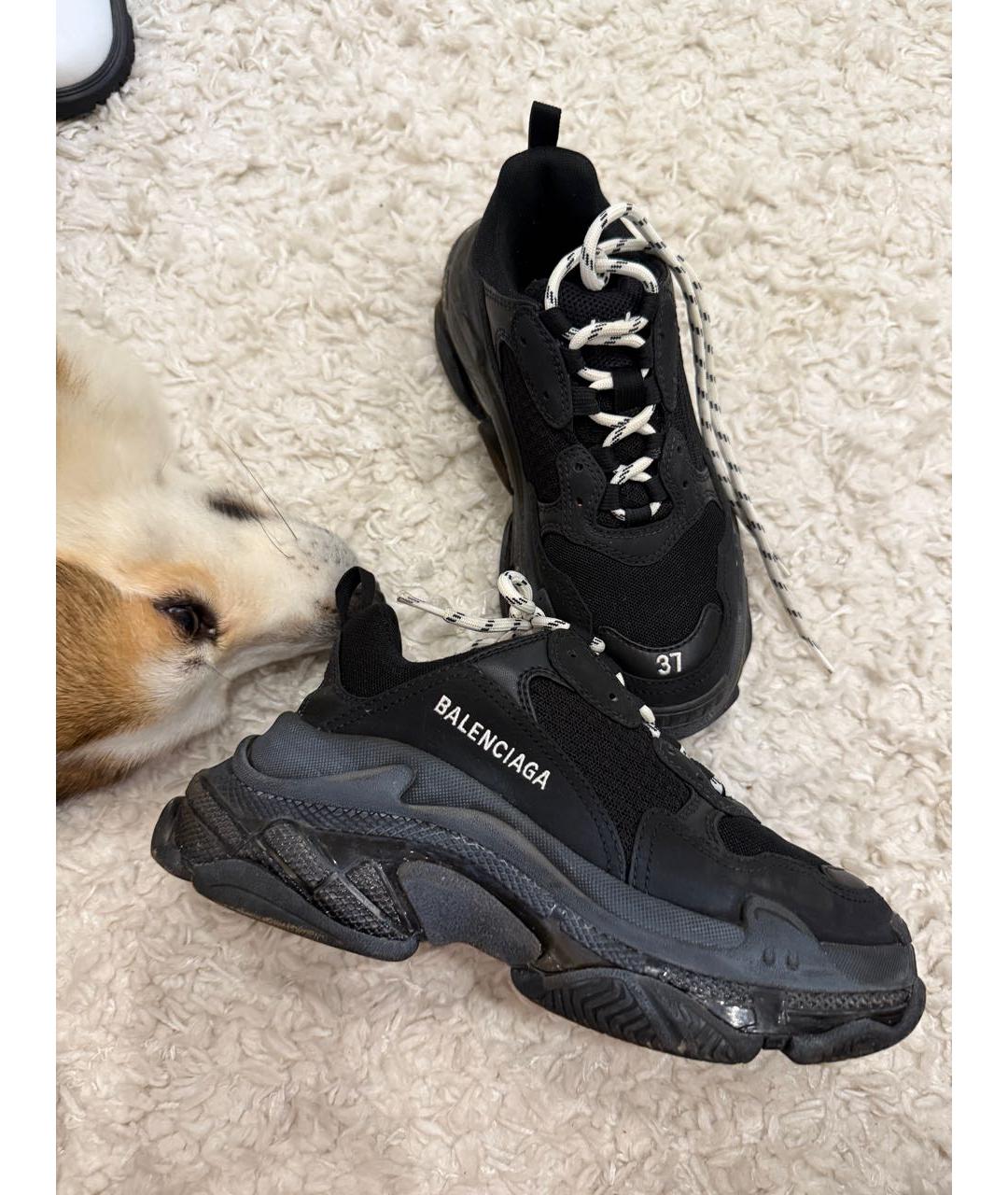 BALENCIAGA Черные текстильные кроссовки, фото 4