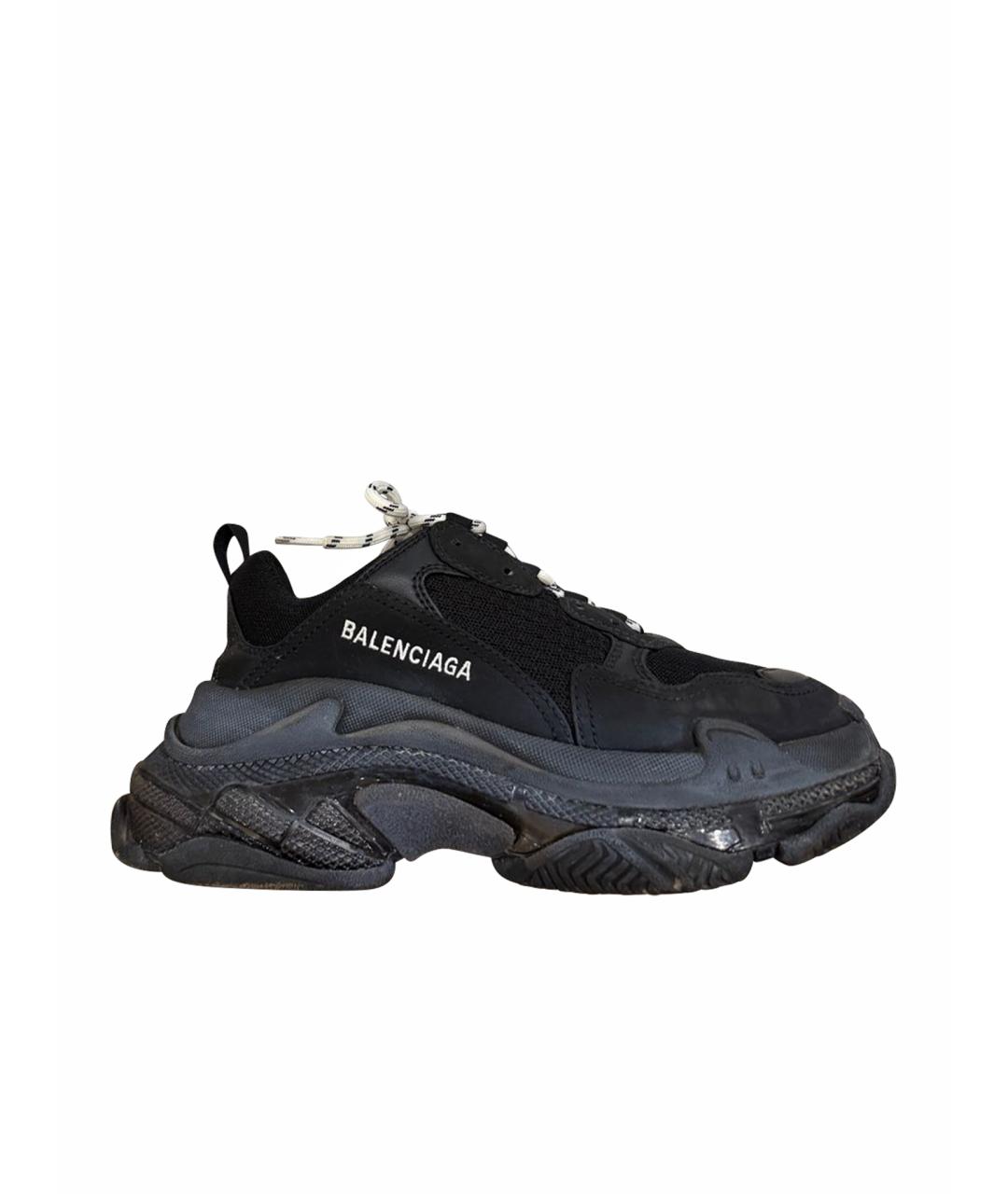 BALENCIAGA Черные текстильные кроссовки, фото 1