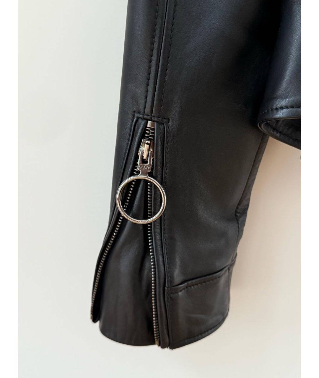 OFF-WHITE Черная кожаная куртка, фото 4