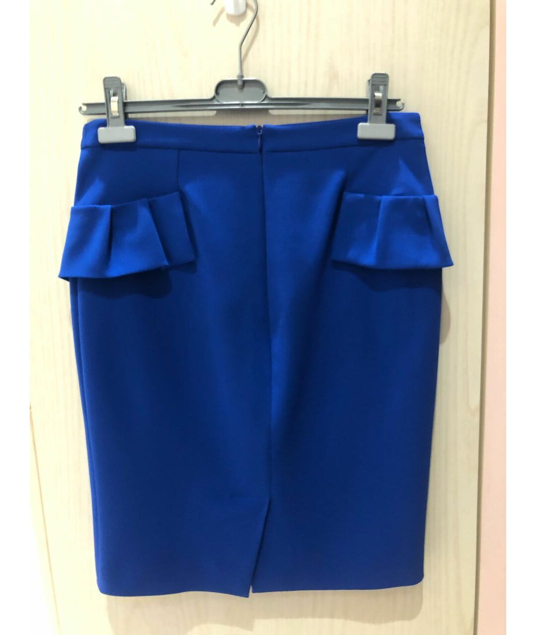 BOUTIQUE MOSCHINO Синяя полиэстеровая юбка миди, фото 2