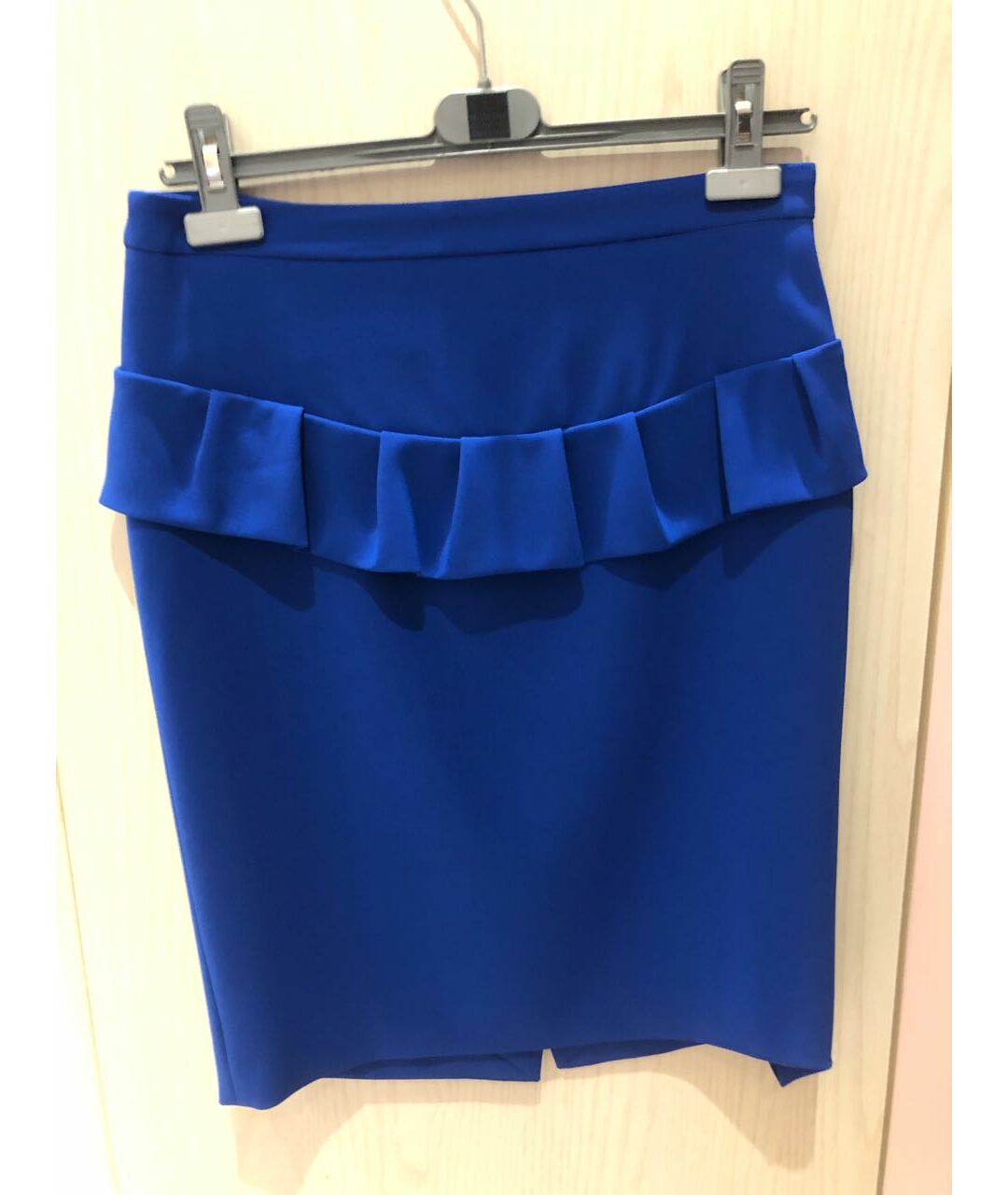 BOUTIQUE MOSCHINO Синяя полиэстеровая юбка миди, фото 7
