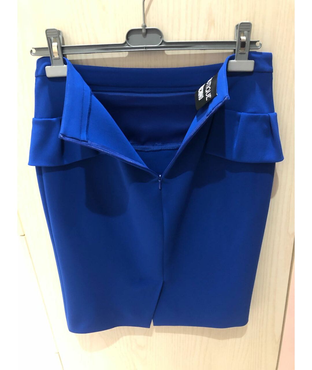 BOUTIQUE MOSCHINO Синяя полиэстеровая юбка миди, фото 3