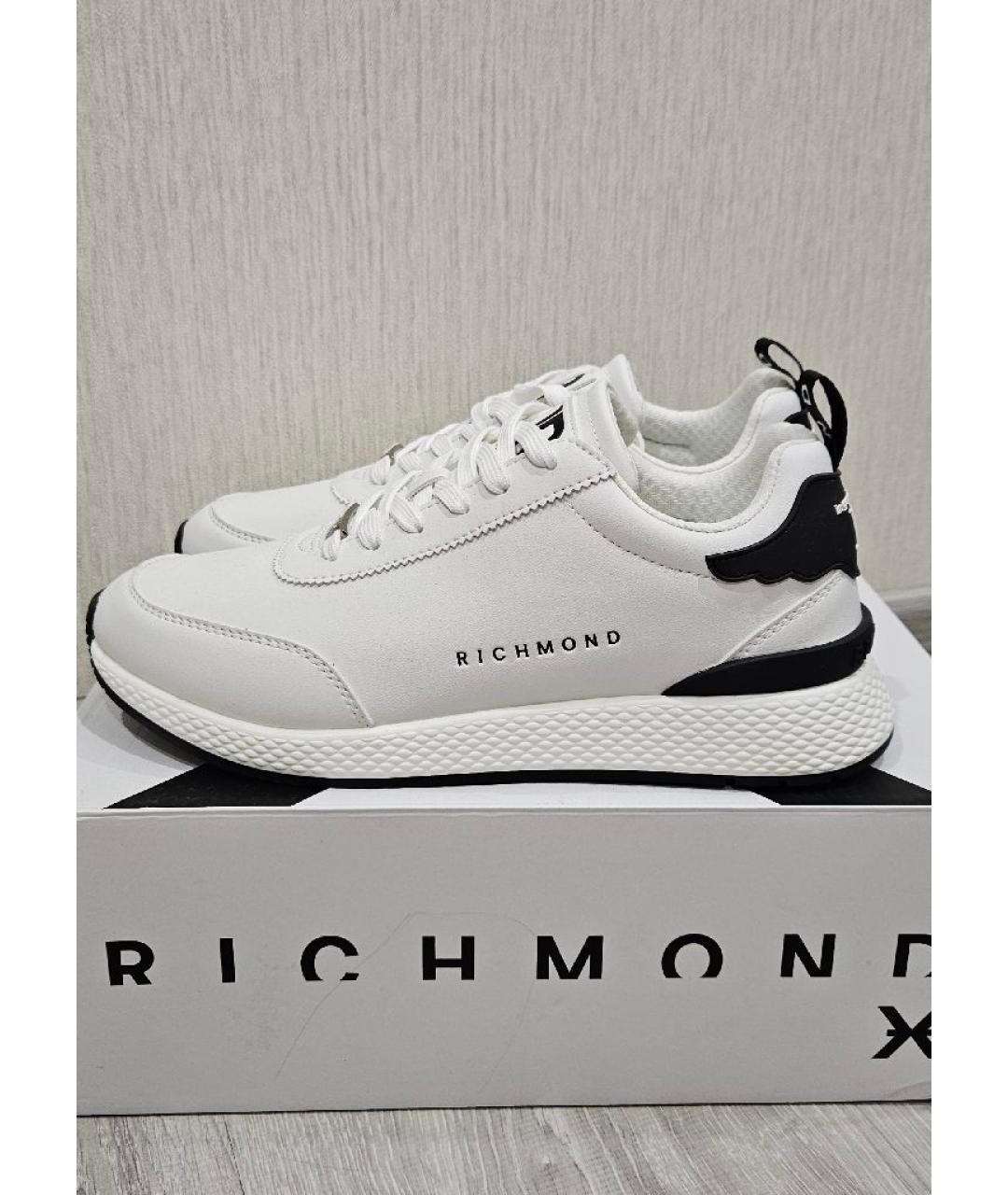 JOHN RICHMOND Белые кожаные низкие кроссовки / кеды, фото 6