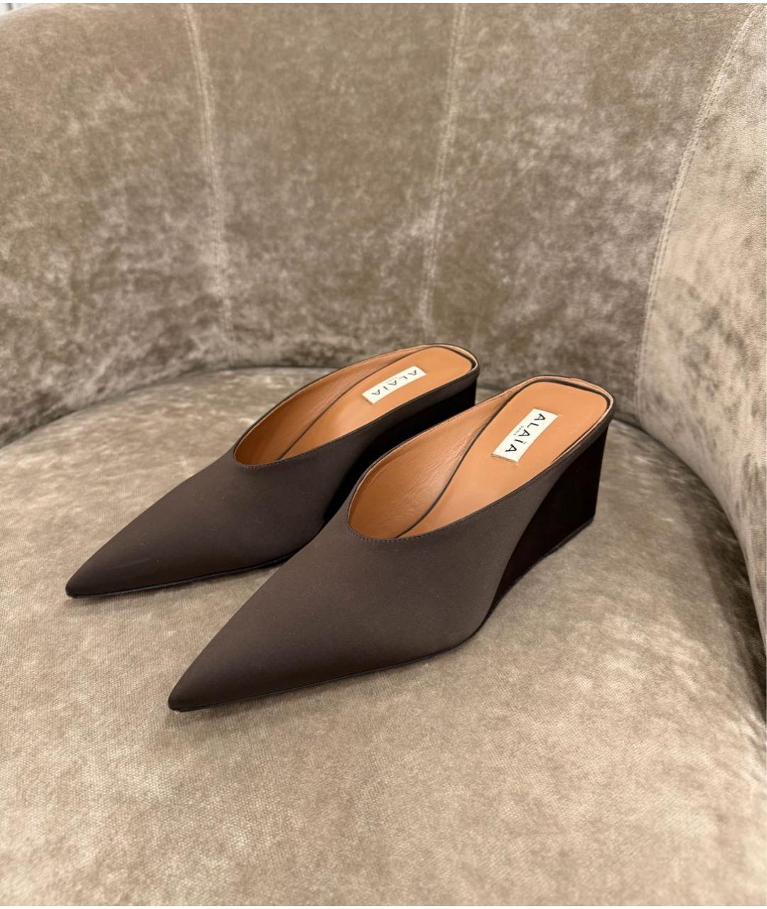 ALAIA Коричневые текстильные мюли, фото 5