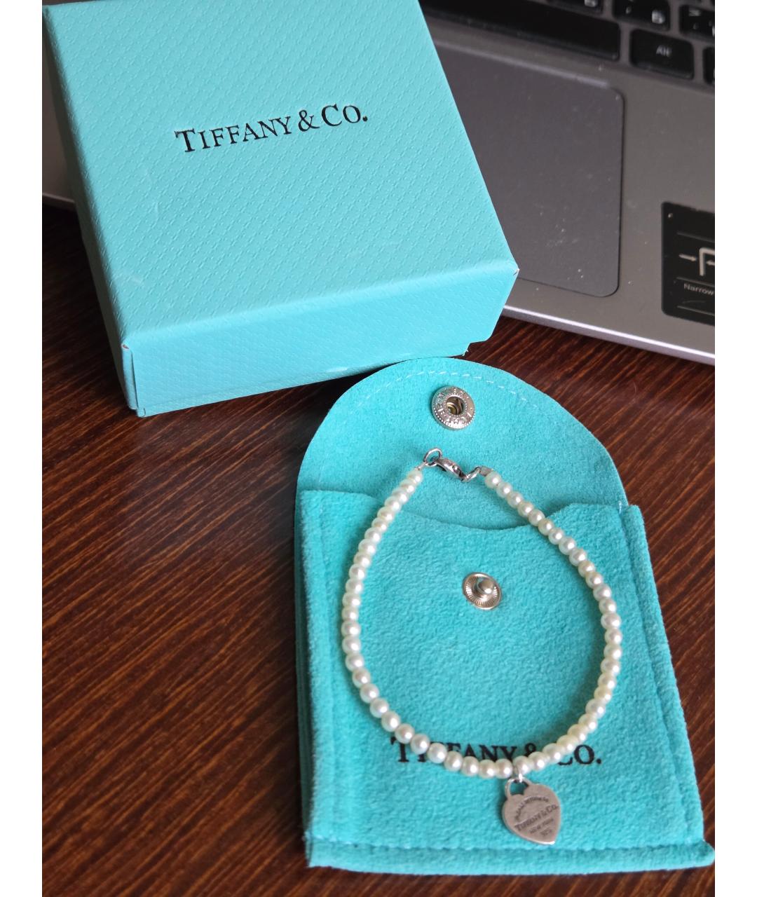 TIFFANY&CO Белый серебряный браслет, фото 7