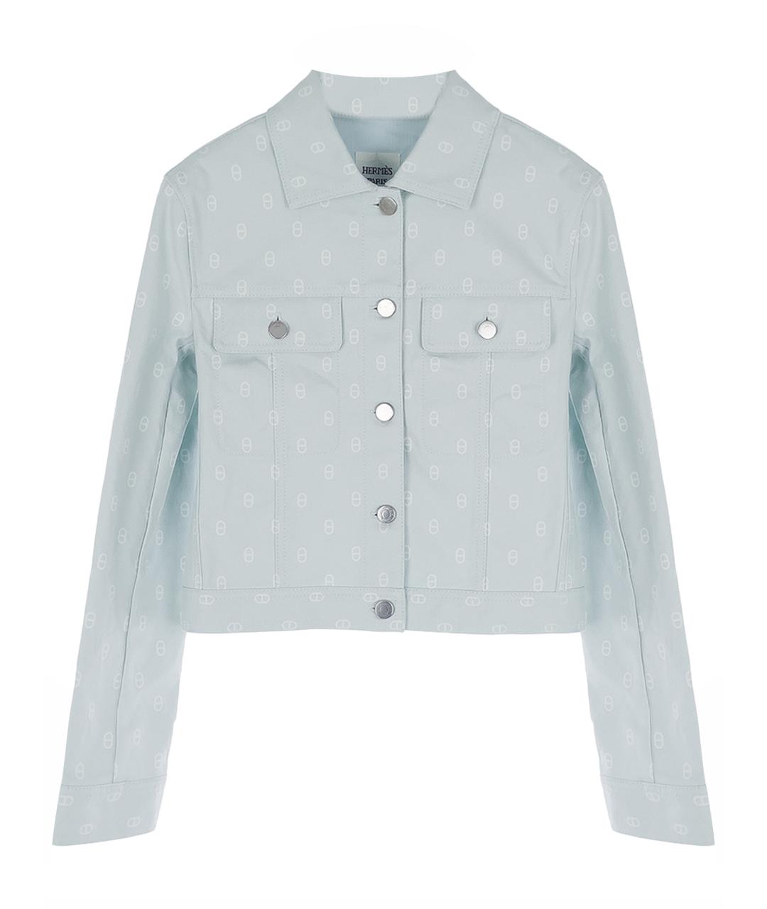HERMES Бирюзовый деним жакет/пиджак, фото 1