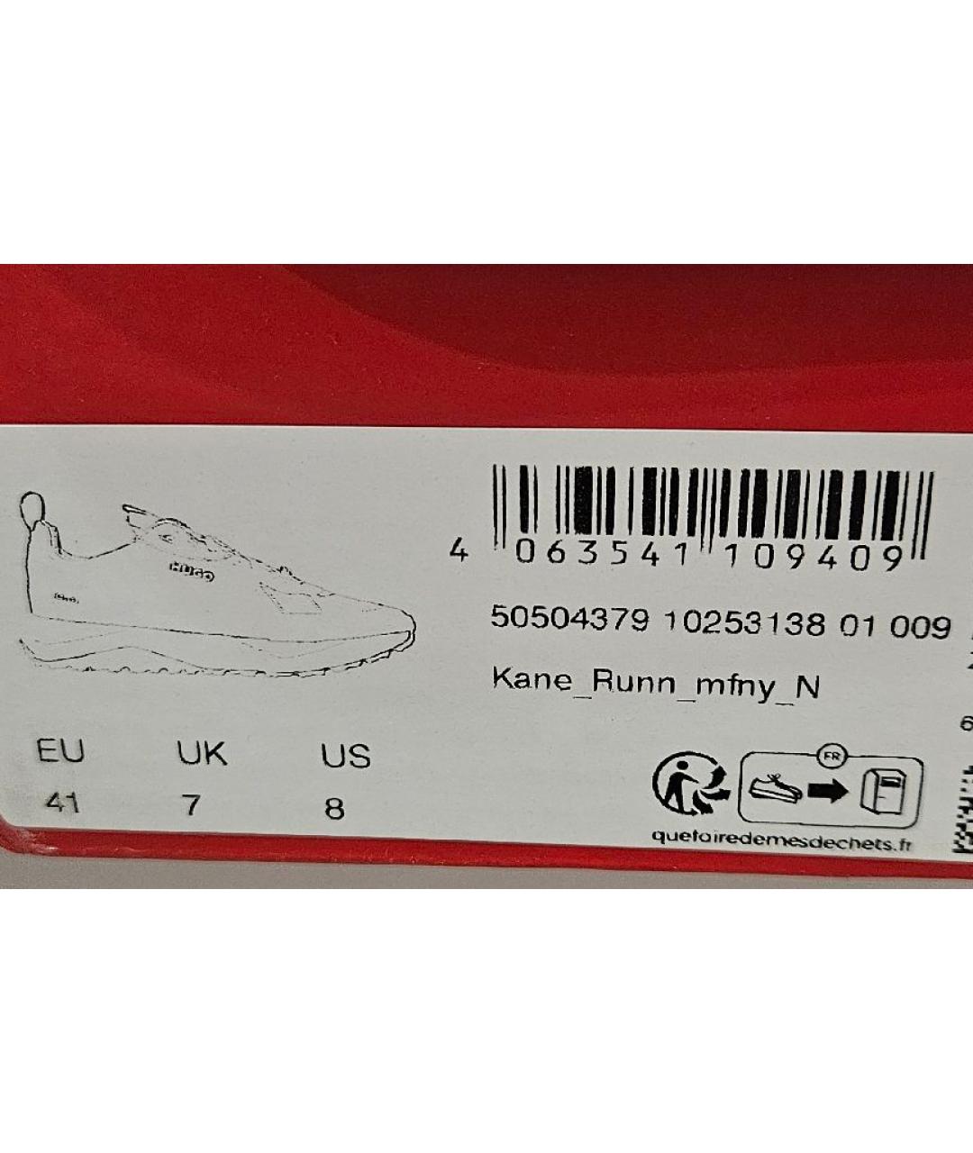 HUGO Черные текстильные низкие кроссовки / кеды, фото 5