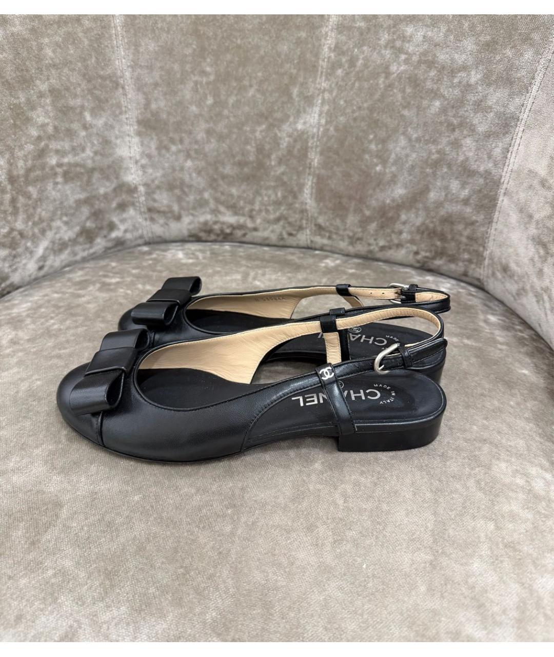 CHANEL Черные кожаные балетки, фото 8