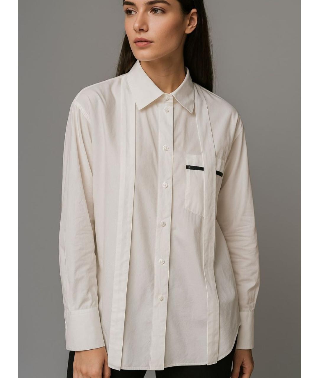 VALENTINO Белая хлопковая рубашка, фото 7