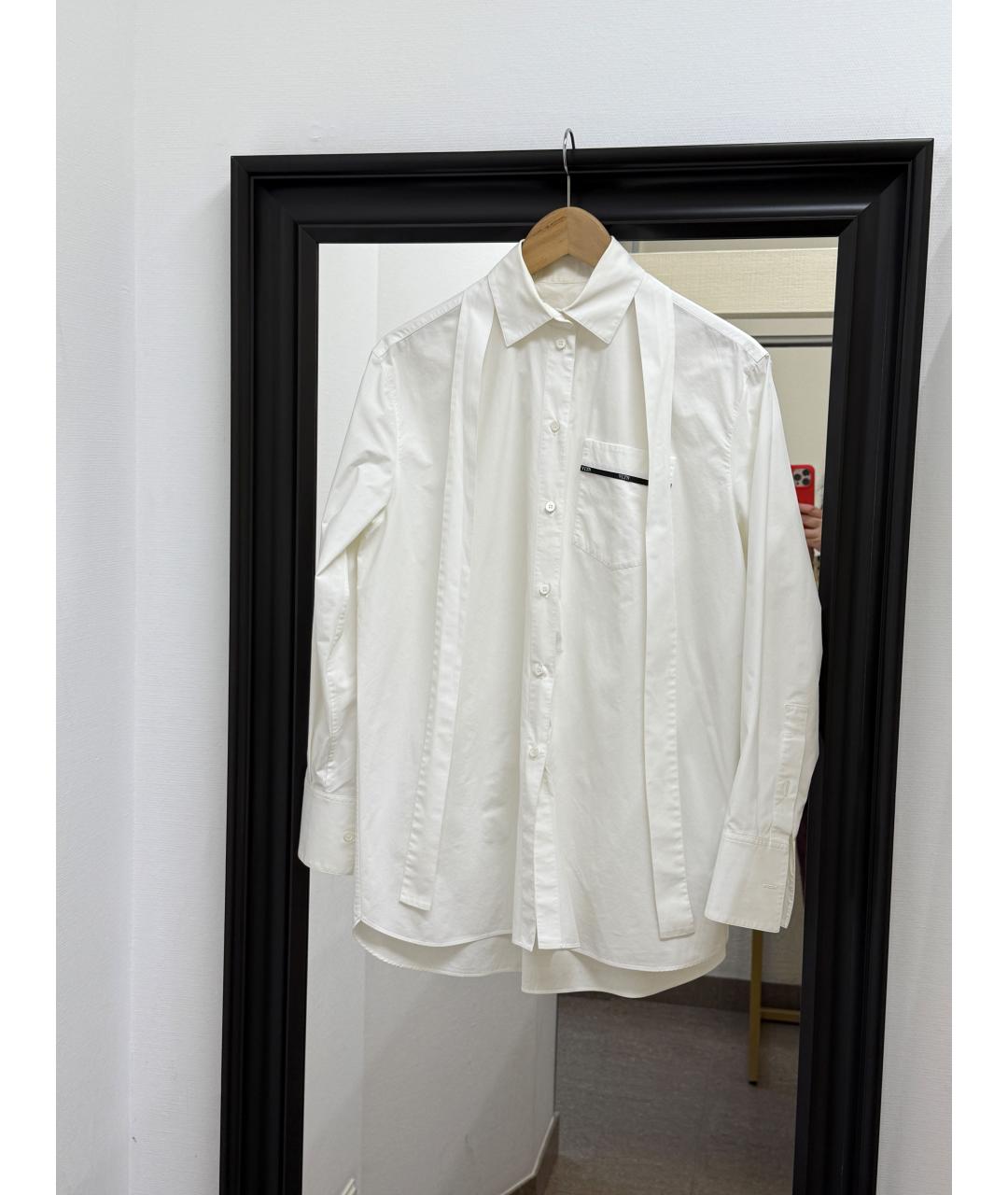 VALENTINO Белая хлопковая рубашка, фото 9