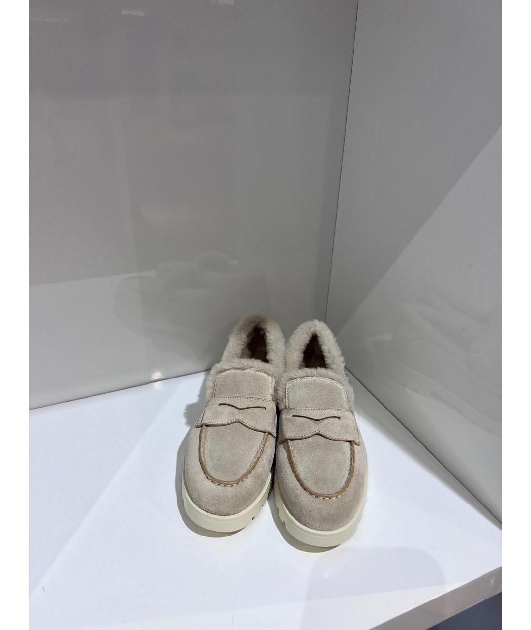 SANTONI Бежевые лоферы, фото 2