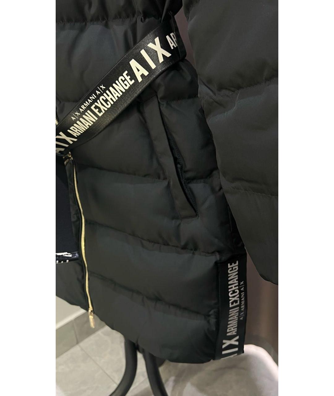 ARMANI EXCHANGE Черный полиэстеровый пуховик, фото 6