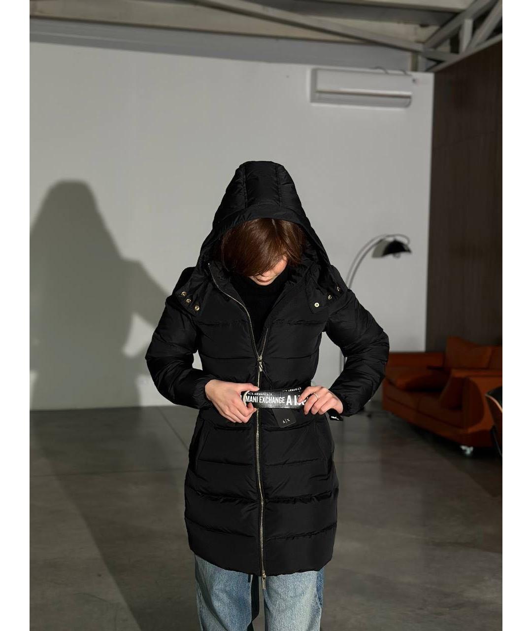 ARMANI EXCHANGE Черный полиэстеровый пуховик, фото 5