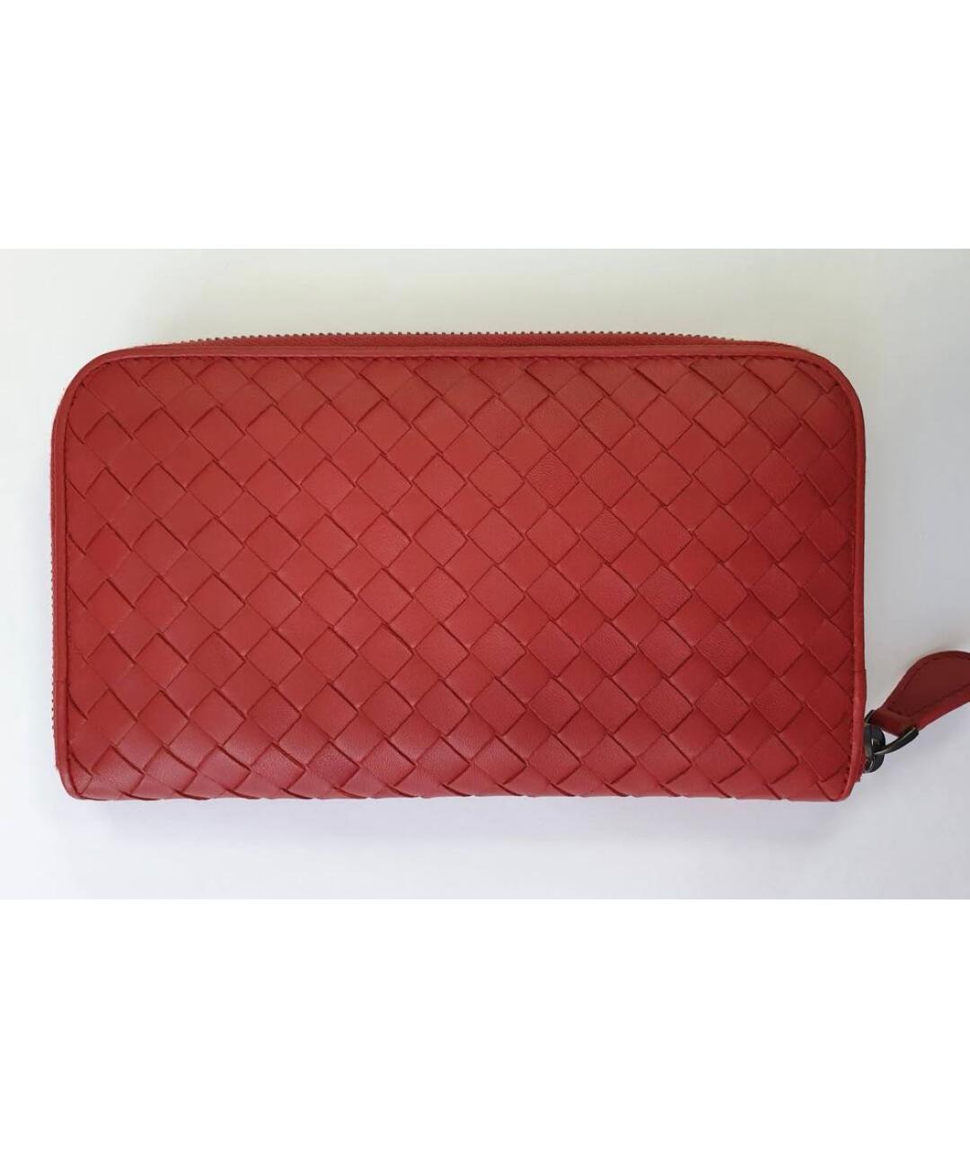 BOTTEGA VENETA Красный кожаный кошелек, фото 3