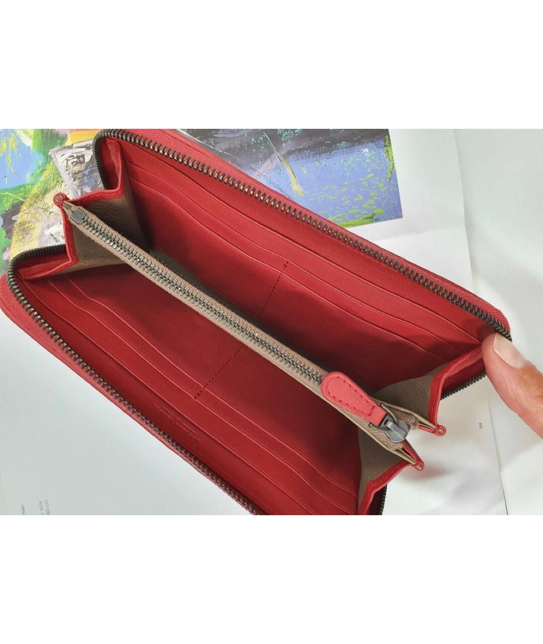 BOTTEGA VENETA Красный кожаный кошелек, фото 4